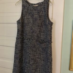 Michael Kors 12 Shift Dress with Frayed Detail